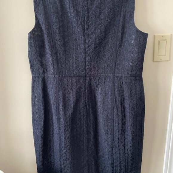 Planet - dress navy - lace overlay over taupe lining - size 14 - Picture 2 of 9